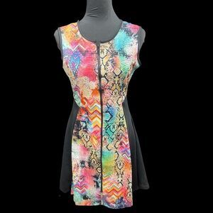 Cocoom Colorful paisley and snakeskin skater dress
